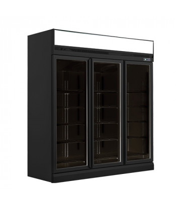 VITRINE MURALE - GAMME MARKET - 1530 L - 3 PORTES - POSITIF - NOIRE