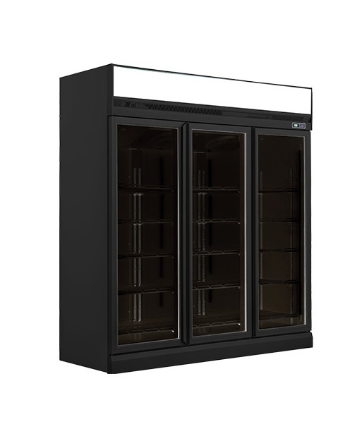 VITRINE MURALE - GAMME MARKET - 1530 L - 3 PORTES - POSITIF - NOIRE VITRINE MURALE - GAMME MARKET - 1530 L - 3 PORTES - POSITIF - NOIRE