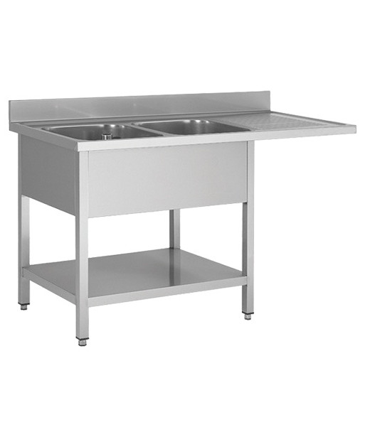 PLONGE AVEC PASSAGE LAVE VAISSELLE - 2 BACS + ÉGOUTTOIR À DROITE - 1800 x 700 PLONGE AVEC PASSAGE LAVE VAISSELLE - 2 BACS + ÉGOUTTOIR À DROITE - 1800 x 700