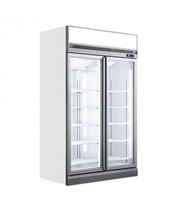 VITRINE MURALE - GAMME MARKET - 1000 L - 2 PORTES - NEGATIF - BLANCHE