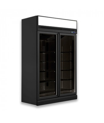 VITRINE MURALE - GAMME MARKET - 1000 L - 2 PORTES - NEGATIF - NOIRE