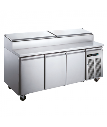 PREPARATION COUNTER - 10 x GN 1/3 - 2 DOORS - POSITIVE COLD
